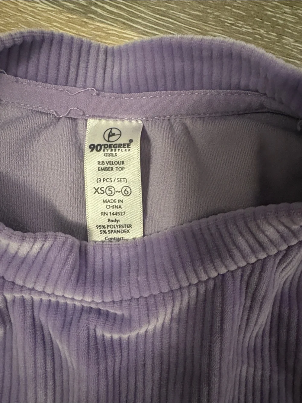 Rib Velour Crewneck Sweater in Lavender